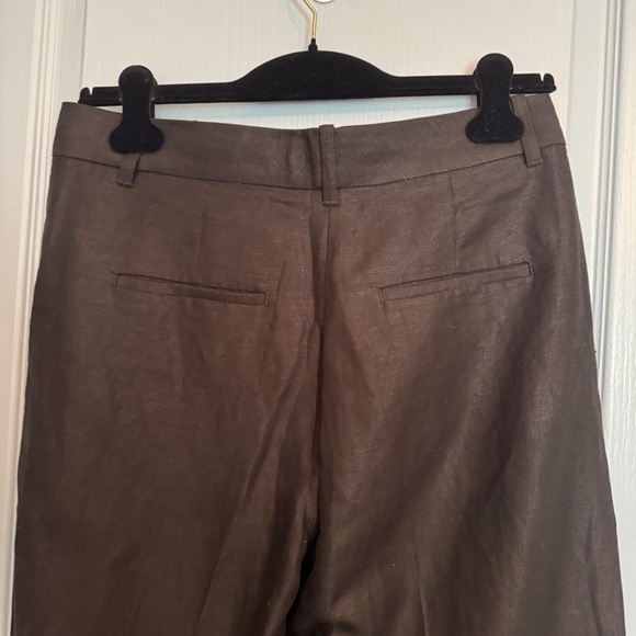 Aritzia Wilfred The Effortless Tencel Linen Wide Legs Trouser Pants Sz 10 Black - Picture 7 of 15